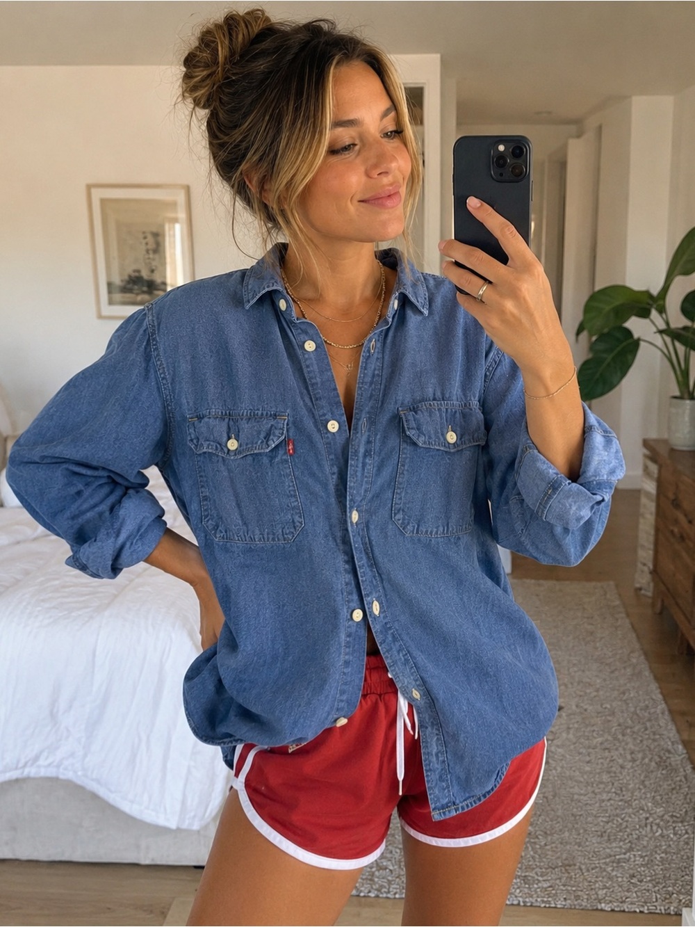 Levi’s Relaxed Fit Oversized Denim Shirt Large Vibes  Coastal Boyfriend Fit